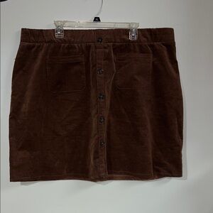 TORRID 3 plus size Brown Button-Front Corduroy Skirt